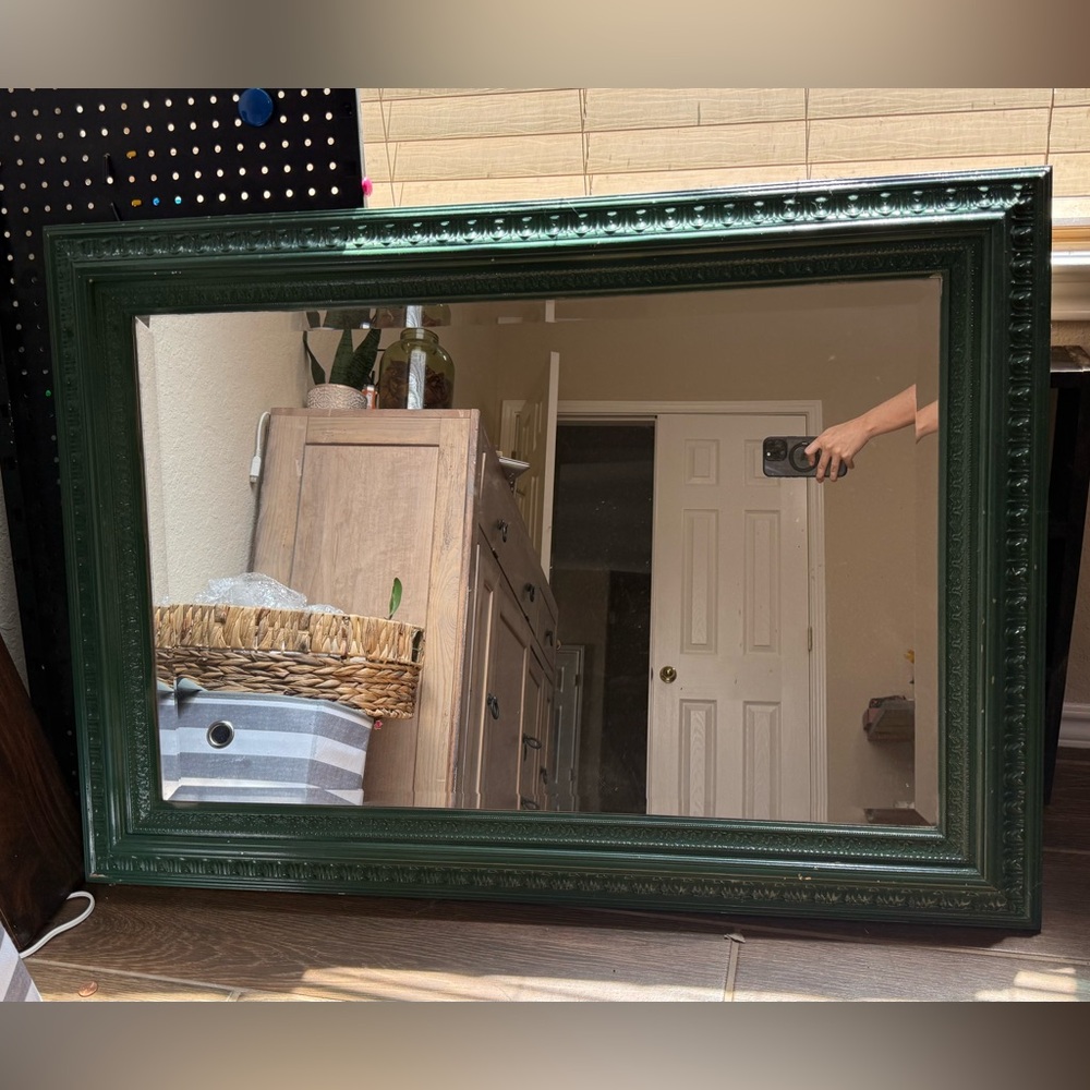 Elegant Green Framed Mirror